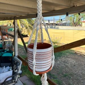 Handcrafted White Plant Hanger